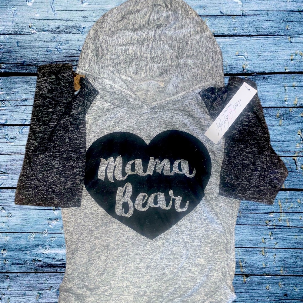 Hooded Mama Bear LS Maternity Shirt NWT